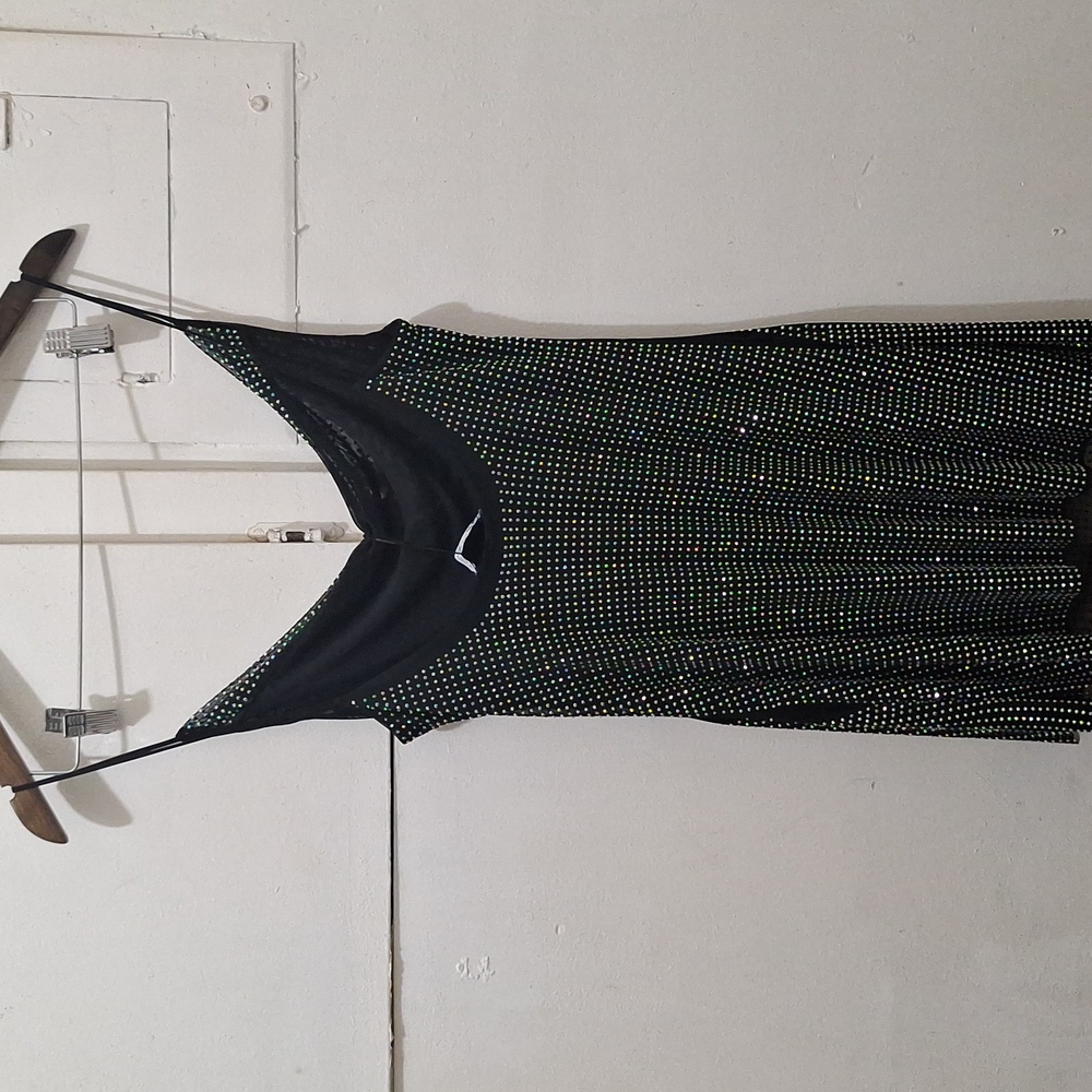 NWT ZARA BLACK TULLE RHINESTONE MINI DRESS - Picture 9 of 9
